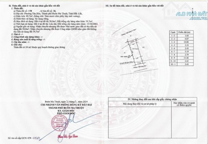 BÁN ĐẤT PHƯỜNG TÂN HOAG TP BMT GIÁ BAO ĐẦU TƯ TỐT - 2