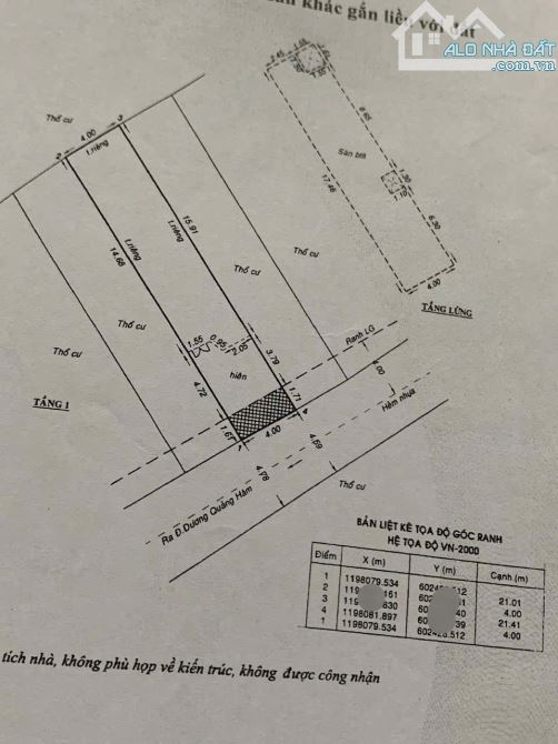 Thừa kế bán gấp nhà Hxh 6m thông Dương Quảng Hàm P5, DT 4.2x20m, CN 86m2, giá 9.5 tỷ TL - 1