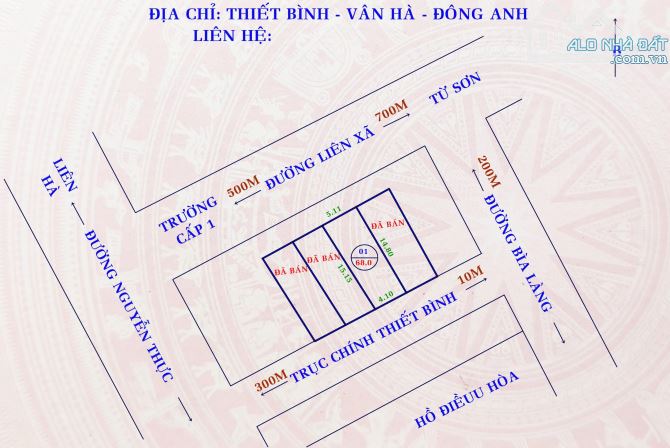 Cơ hội sở hữu mảnh đất trục chính Thiết Bình, Vân Hà với Giá chỉ Nhỉnh 2 tỷ !!!!