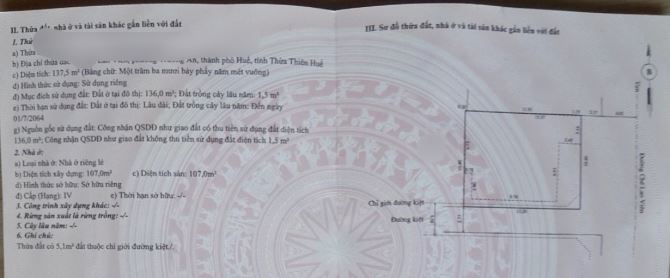 🕋🕋 Mặt tiền 137,5m2 ngang 10,5m Chế Lan Viên, Huế giá rẻ