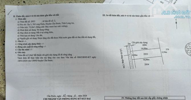 Đất Thổ Long Định 4.5x16 779tr đường ô tô dân đông gần KCN Chợ SHR N.K.GỬI - 2