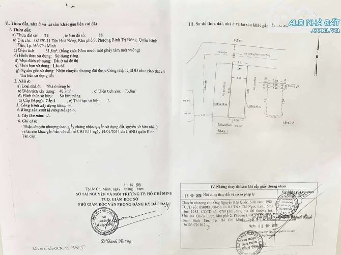 Kẹt vốn bán gấp nhà Tân Hòa Đông. DT 52m2. Giá 4 tỷ 200. 1T1L. SHR - 7