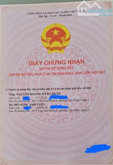 Bán Nhà 5 Tầng Đường Trần Quý Khoách, P.Tân Đinh, Quận 1. DT: 4 x 16m. Giá: 20 Tỷ - 1