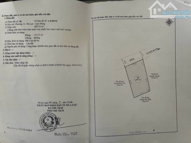 Bán Lô Đất Xây Dựng Hẻm Ngô Quyền P6 Đà Lạt