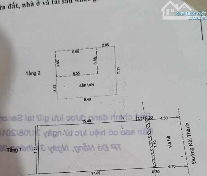 Bán nhà mặt tiền rộng hơn 7m đường NÚI THÀNH gần Trưng Nữ Vương quận Hải Châu