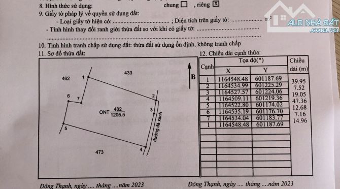 Bán 1200m2 thổ cư sổ hồng riêng tại Cần Giuộc,Long An