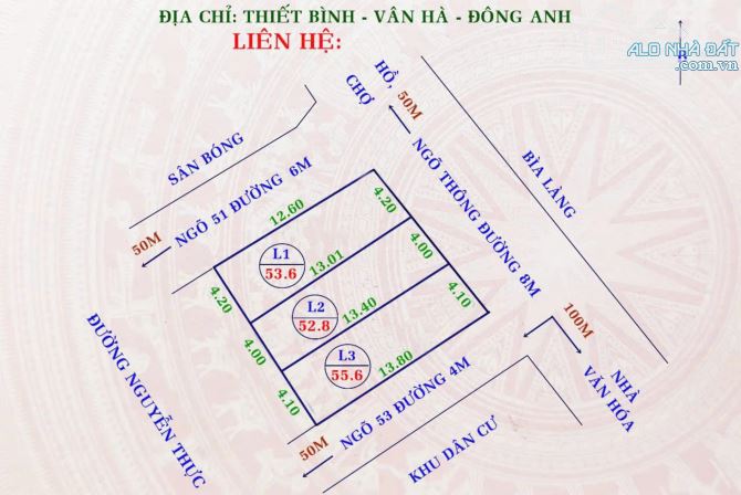 Hiếm có, 53.6m Lô góc Thiết Bình, Vân Hà, ô tô tránh, bìa làng, Giá nhỉnh 2 tỷ