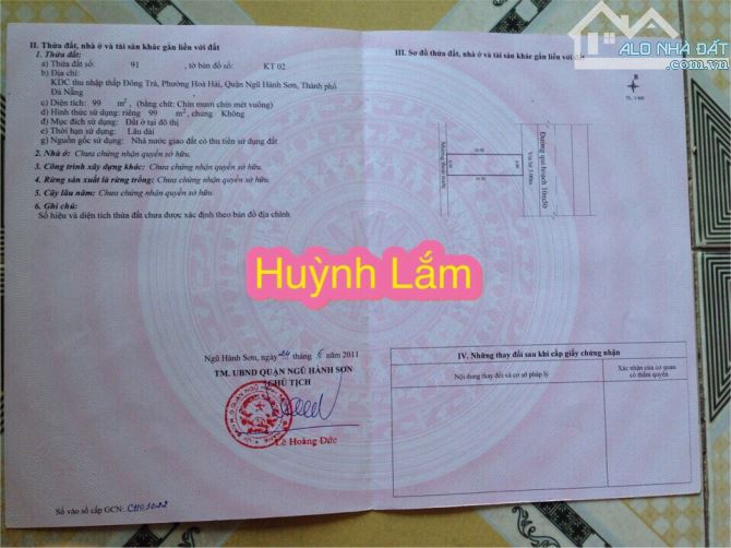 Bán lô đất đường Huỳnh Lắm (đường 10m5) ngang 6m ngay làng Đại Học , lô sạch giá 3ty3 - 2