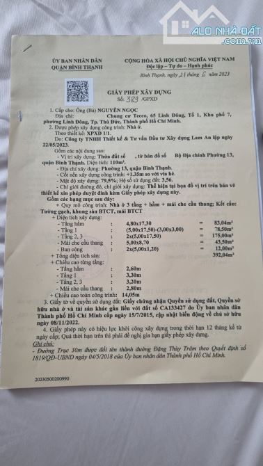 Cần bán lô đất ngang chuẩn 6m Đặng Thùy Trâm - Xây dựng mới hầm 4 tầng - Đường rộng 12m. - 4