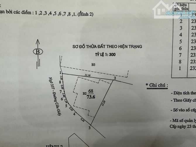 BÁN NHÀ PHỐ HOA BẰNG - NGÕ THÔNG - Ô TÔ - KINH DOANH,  DT 64m, 3 tầng, MT 3,3m 7,8T - 2