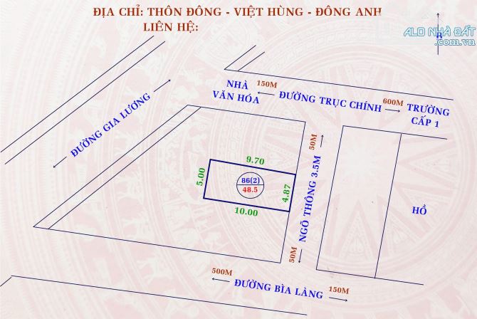 ✅✅✅ HƠN 2 TỶ XÍU - NGÕ THÔNG 3.5M - 1KM TỚI TRUNG TÂM HUYỆN - ĐƯỜNG SẮP RẢI ASPHALT ✅✅✅