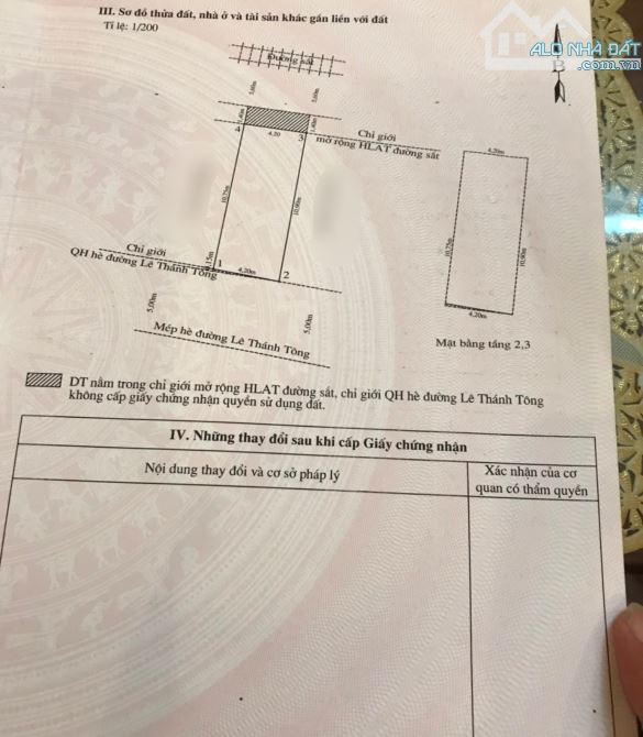 Bán căn Mặt đường Lê Thánh Tông vị trí cực đẹp ko lỗi lầm đối diện kho 3 Lạc Viên - 1