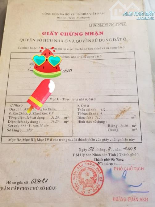 KIỆT ÔNG ÍCH KHIÊM THANH KHÊ 70M CÁCH  MT CHÍNH VÀI CĂN CHỈ 2,150TR BỚT LỘC - 1