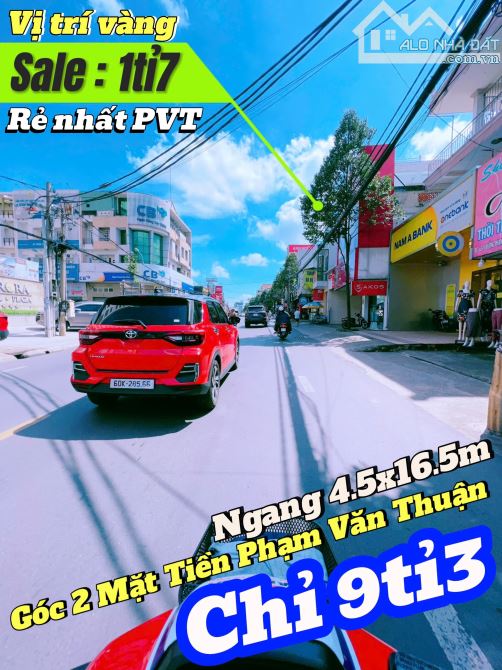 NP779 🆘Bán gấp hạ giá 1tỉ7 ( 11tỉ Còn 9tỉ3 ) Bán nhà góc 2 mặt tiền đường Phạm Văn Thuận