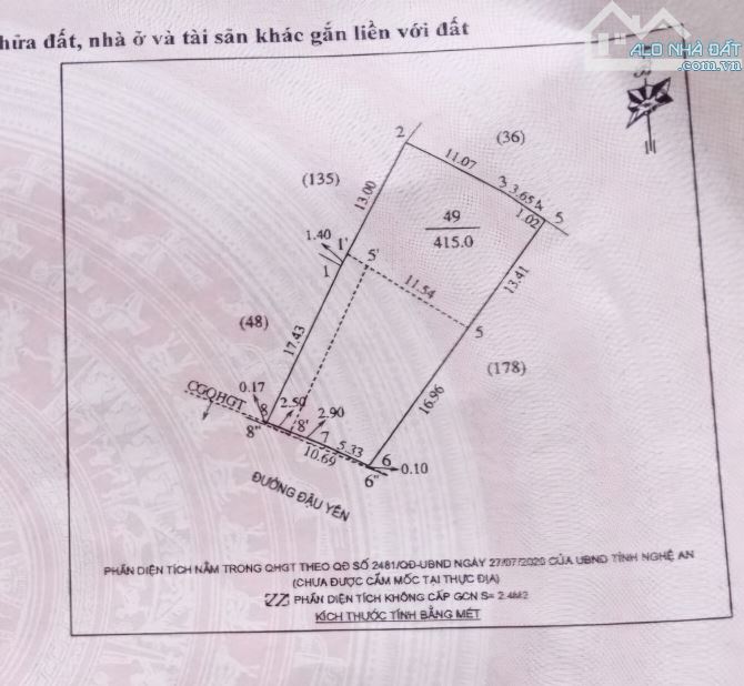 Bán siêu phẩm lô đất biệt thự mặt đường Đậu Yên, phường Trung Đô