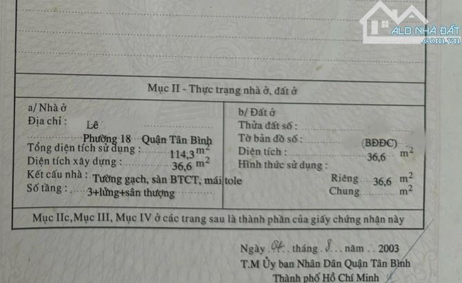 Nóng!!! MT họ Lê- Q. Tân Phú, 5.6 tỷ, 4x9, nở hậu hình than 4.8 cực đẹp! Trệt + Lửng + 3 t