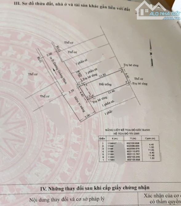 Bán lô đất hẻm 496 Dương Quảng Hàm, P6, Gò Vấp. DT 4.4x13.5m, CN 58m, HXH 5m, giá 6.2tỷ