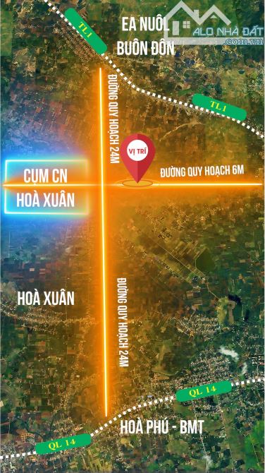 2,4ha 3 mặt đường 1 mặt suối Hoà Xuân - 1