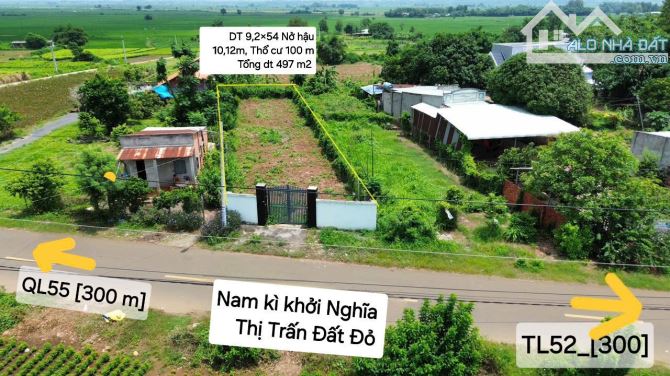 Bán 479m2 có 9,2m mặt tiền đường Nam Kỳ Khởi Nghĩa thị trấn Đất Đỏ, 100 thổ cư, giá 3t - 2