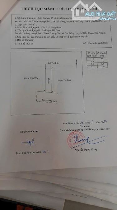 Bán lô đất 107m2 trục thôn Phong Cầu Đại Đồng Kiến Thụy giá đầu tư - 3