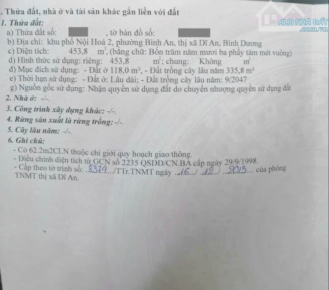 Đất mặt tiền gần ngã tư Bình Thung, phường Bình An, thành phố Dĩ An. - 4