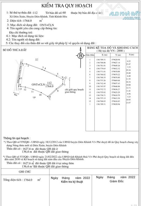 Mặt tiền Tỉnh Lộ 8 Diên Xuân 1764m2 ngang 68m giá chỉ 5tỷ8 TL - 5