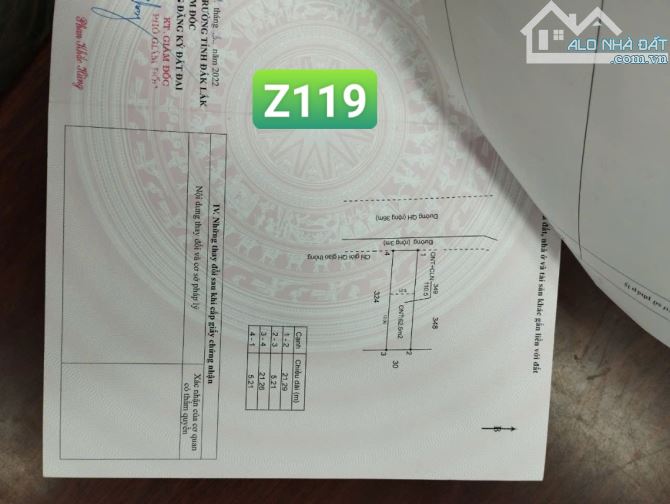 BÁN ĐẤT 850TR (Z119) 5x21 tc62m² GIÁ RẺ NHẤT KHU VỰC, ĐƯỜNG BÊ TÔNG Ô TÔ VI VU HƯỚNG TÂY,