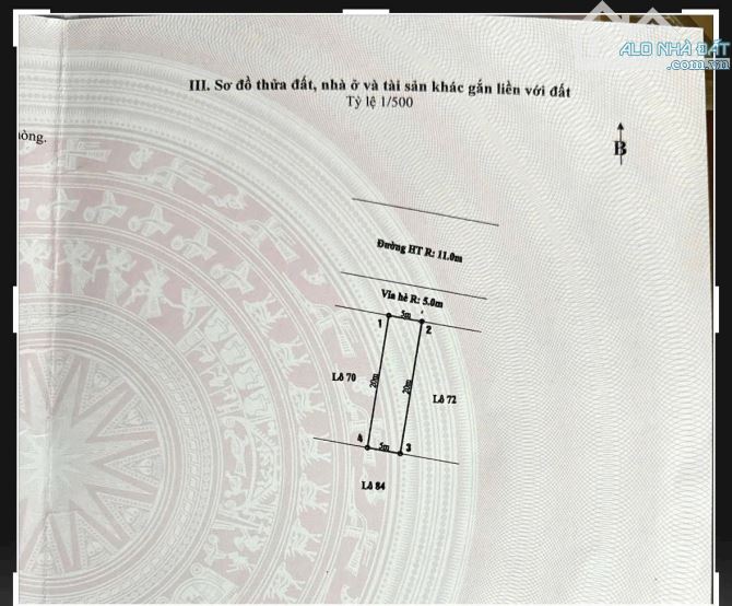 👉Bán lô 70,71 Khau Da Thuỷ Sơn - Thuỷ Nguyên   ✔ Diện tích: 100m2, ngang 5m ✔ Vỉa hè rộng - 1