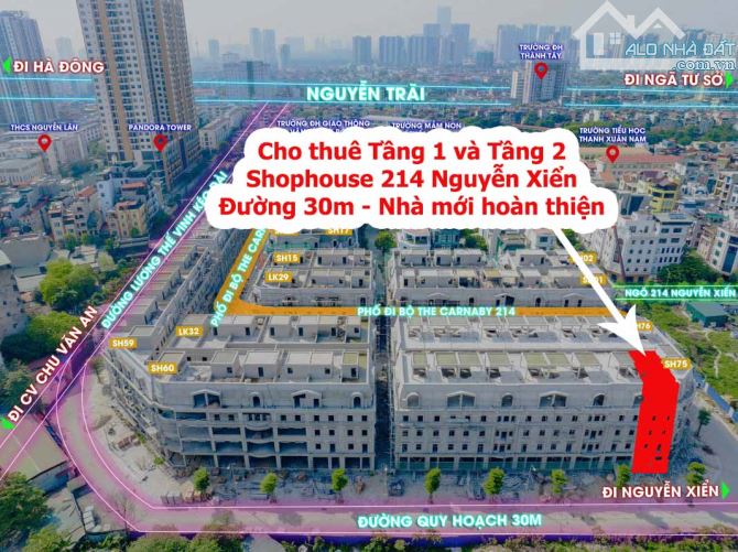 Cho thuê tầng 1 và Tầng 2 shophouse 214 Nguyễn Xiển mặt đường 30m - 1