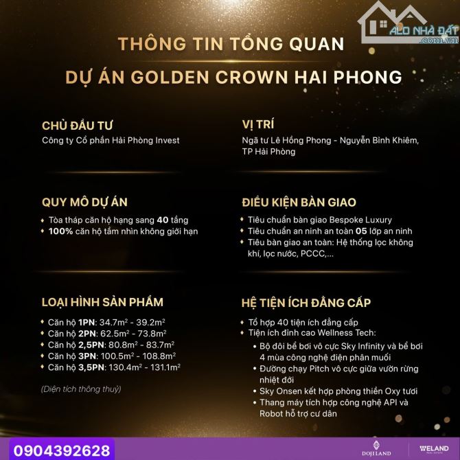 🌟🌟🌟Căn hộ đế vương 2 ngủ 2 vệ sinh dự án #Golden_Crown giá siêu hấp dẫn 🌟🌟🌟 - 1