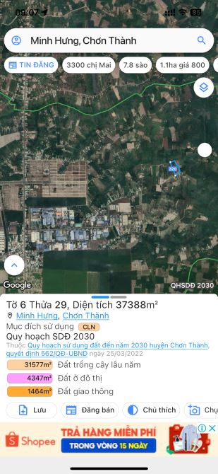 3.7 Ha Minh Hưng sau KCN Minh Hưng có 1300m thổ cư - 15