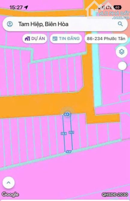 BÁN LÔ TÁI ĐỊNH CƯ TAM HIỆP 2tỷ850tr CÁCH PHẠM VĂN THUẬN CHỈ 100m. SAU CÂY XĂNG ĐA MINH .