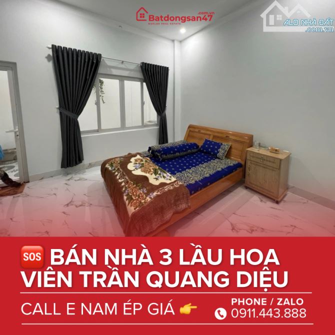 💥BÁN NHÀ 3 LẦU MT HOA VIÊN TRẦN QUANG DIỆU - 1