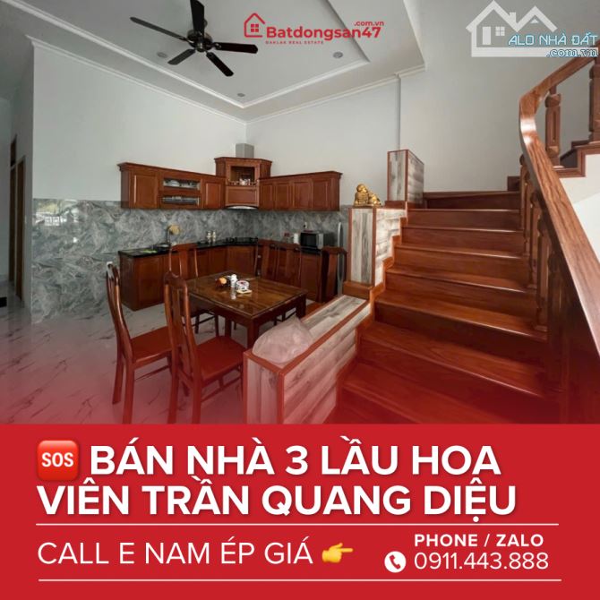 💥BÁN NHÀ 3 LẦU MT HOA VIÊN TRẦN QUANG DIỆU - 5