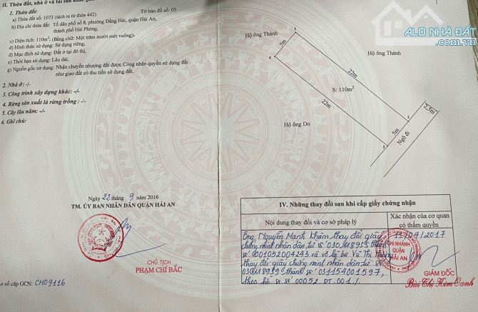 Bán đất mặt ngõ ô tô tránh nhau 144 Đằng Hải, Hải An.