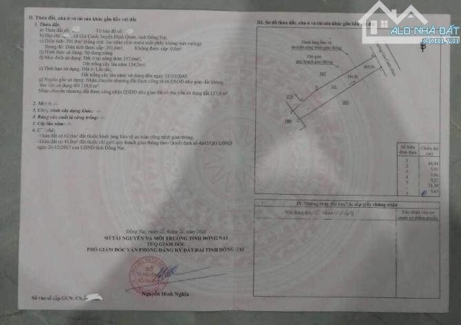 BÁN MẶT TIỀN ĐƯỜNG CAO CANG GIA CANH 260M2(6MX40M) KẾT NỐI ĐIỂM XUỐNG CAO TỐC CHỈ 2TY6