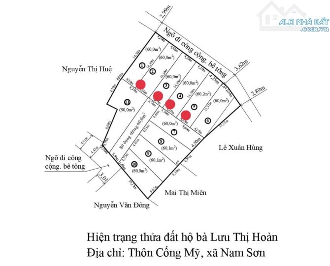 Bán đất Cống Mỹ - Nam Sơn – An Dương ngõ 3,5m giá chỉ 750 triệu – 60m2 - 2