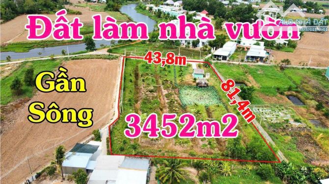 Chủ gửi bán 3452m2 đất thị trấn Cần Giuộc, mặt tiền đường nhựa, view gần sông, giá rẻ - 1