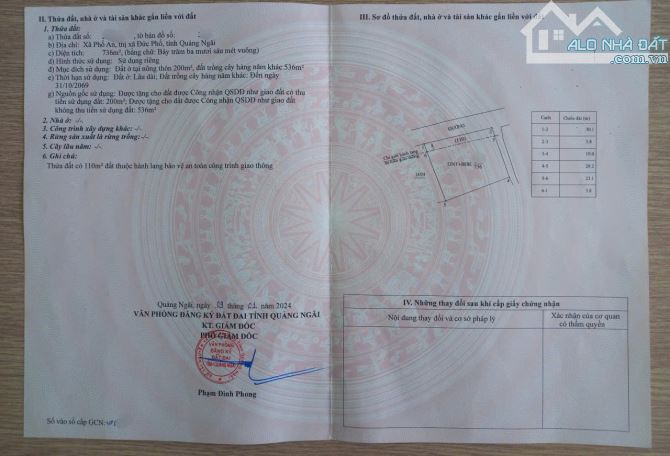 01 LÔ ĐẤT ĐẸP _ 736M2_MẶT TIỀN 30m _LÔ GÓC VEN BIỂN PHỔ AN_ GẦN ĐƯỜNG ÔNG HOÀ HỔ - 3