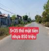 5×35 thổ mặt tiền nhựa Bình hoà.Đức tân_ Tân trụ_Long An 850 triệu ngộp