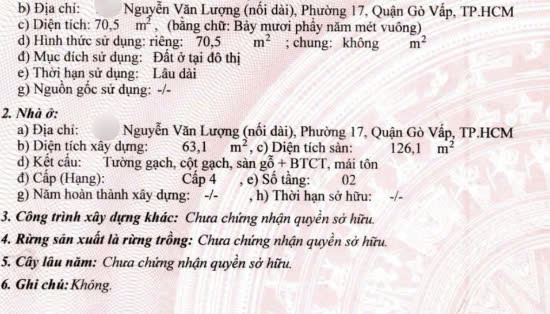 Bán Nhà Nguyễn Văn Lượng Khu Bàn Cờ ngay Công Viên Văn Hóa Gò Vấp Dương.Q.Hàm