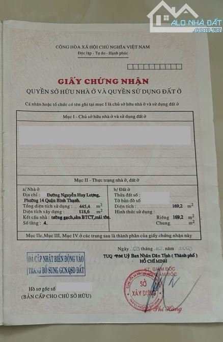 Bán Nhà 2 Mặt Tiền Nguyễn Huy Lượng 12x18 Ngay UBND Q.Bình Thạnh-Sát Chợ Bà Chiểu chỉ 55tỷ - 1