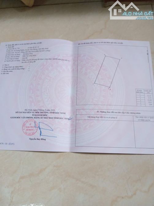 Bán Đất Thị trấn Chờ - Yên Phong Bắc Ninh Oto 50m,cách ngã tư chờ 500m,Mt = 5,8m giá 1.2ty - 2
