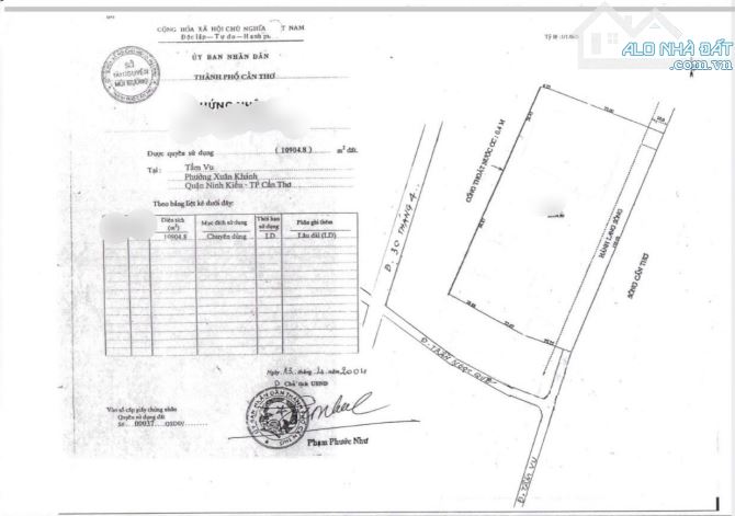 Bán đất mặt tiền đường Tầm Vu, gần 10.000m2, mặt tiền 139m, Full SKC