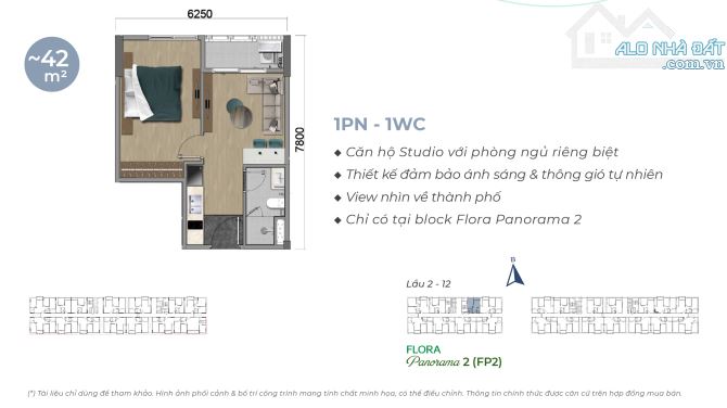 Cần bán căn hộ cao cấp Panorama 42m2 siêu hiếm của CĐT Nam Long giá chỉ 2,5 tỷ