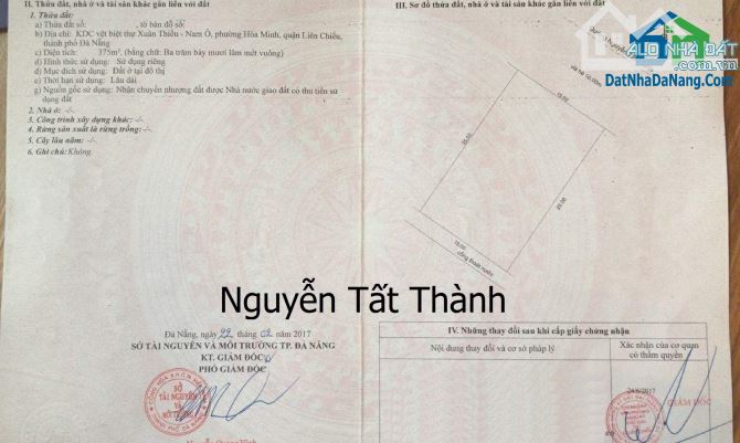 Bán đất Biệt thự Xuân Thiều, đường Nguyễn Tất Thành