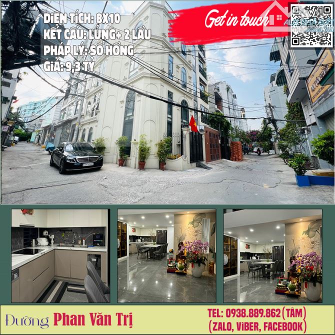 Bán nhà HXH Phan Văn Trị 8x10 Trệt Lửng 2 Lầu giá 9.3 tỷ