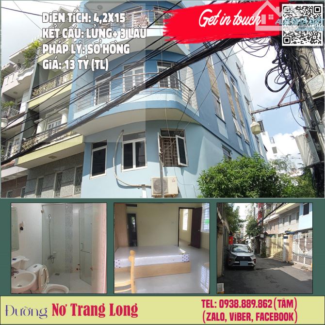 Bán CHDV Nơ Trang Long 4,2x15 nở hậu 5,2 lửng 3 lầu 9Phòng doanh thu 54tr/tháng