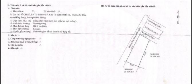 Bán lô đất 2 mặt thoáng GH167 khu tdc Hồ Đá, phường sở dầu