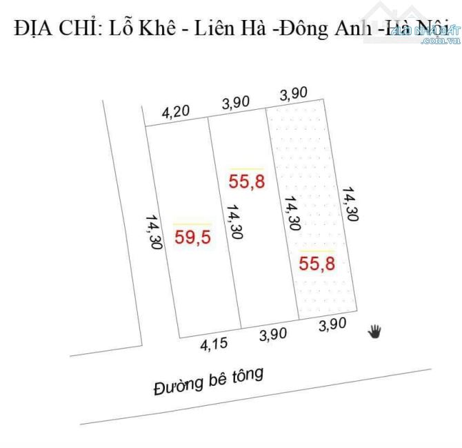 Chính chủ 55.8m2 mặt đường ô tô, view hồ tại Lỗ Khê, Liên Hà, Đông Anh, HN - 1